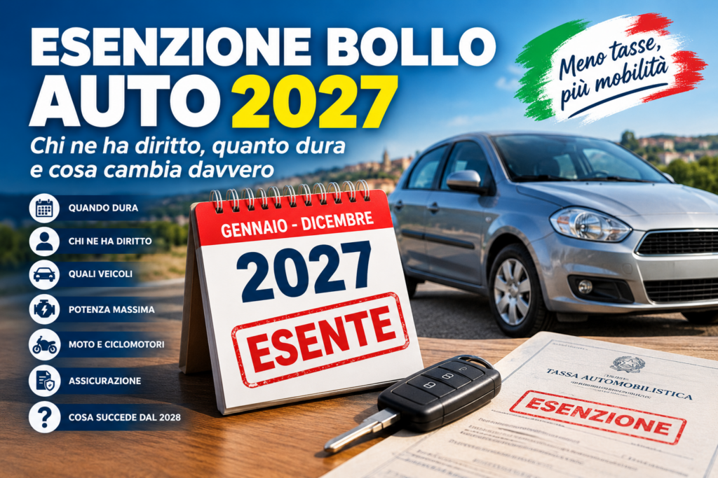 Esenzione bollo auto 2027